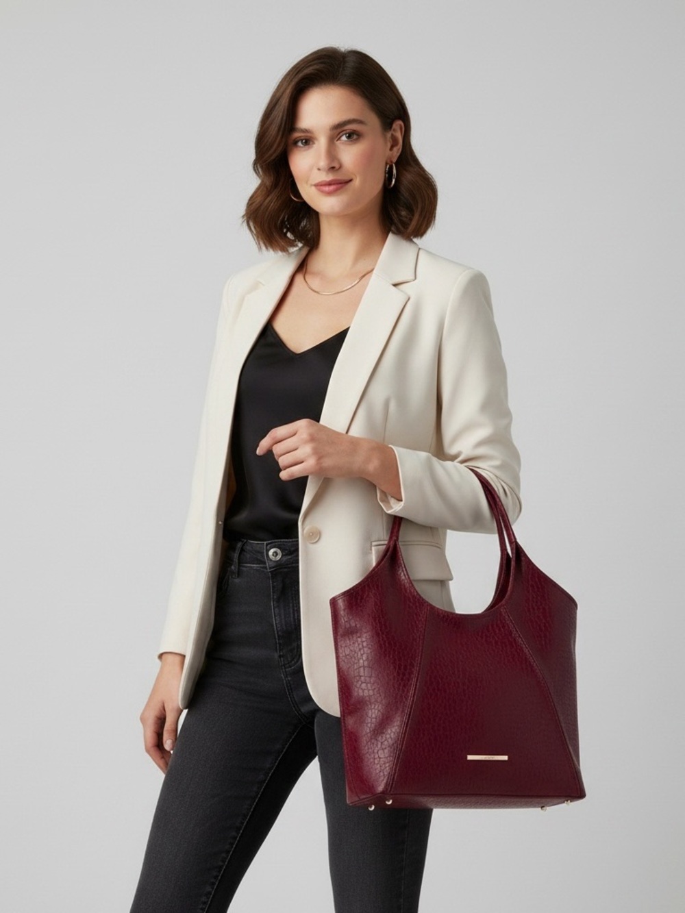NWT Brahmin Iona Tote Cherry Lacquer Croc-Embossed